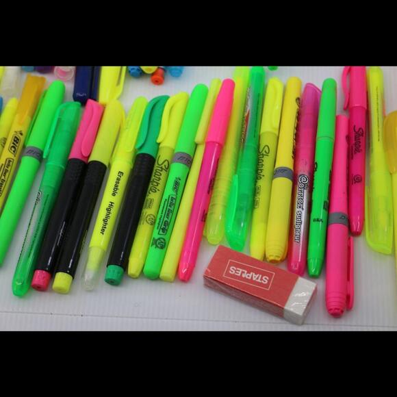 Huge lot Bulk Sharpie Marker stadtler bic Fluorescent YELLOW Highlighter - Picture 6 of 8